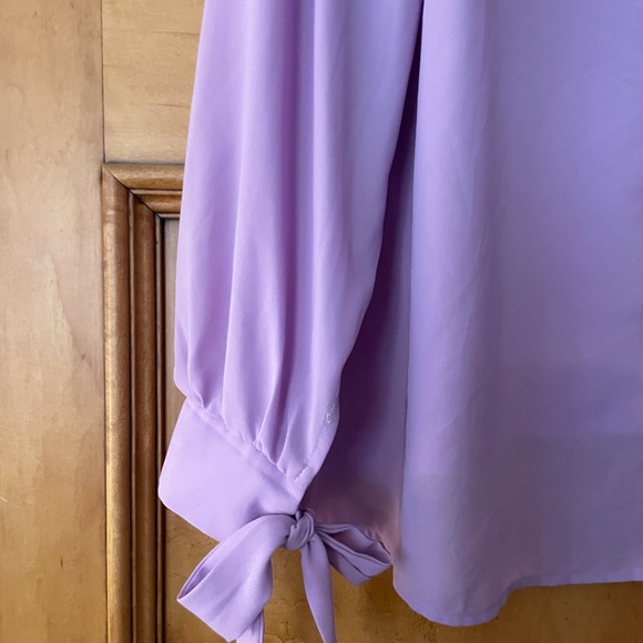 Eloquii Lilac Purple Sheer V-neck Blouse size 14 - Picture 4 of 8